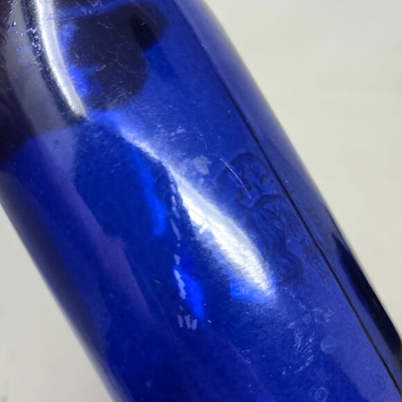 STARBUCKS Cobalt Blue Recycled Glass Water Bottle 20 oz Made in Spain - Picture 3 of 6